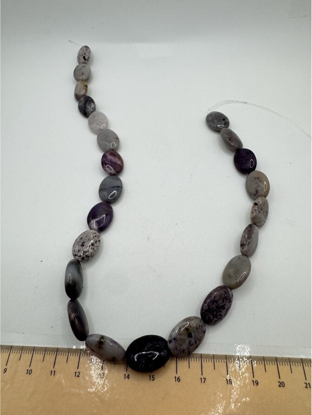 16” Strand Of Purple Crazy Lace Agate Oval Beads - 7mm - 23 Stone Beads